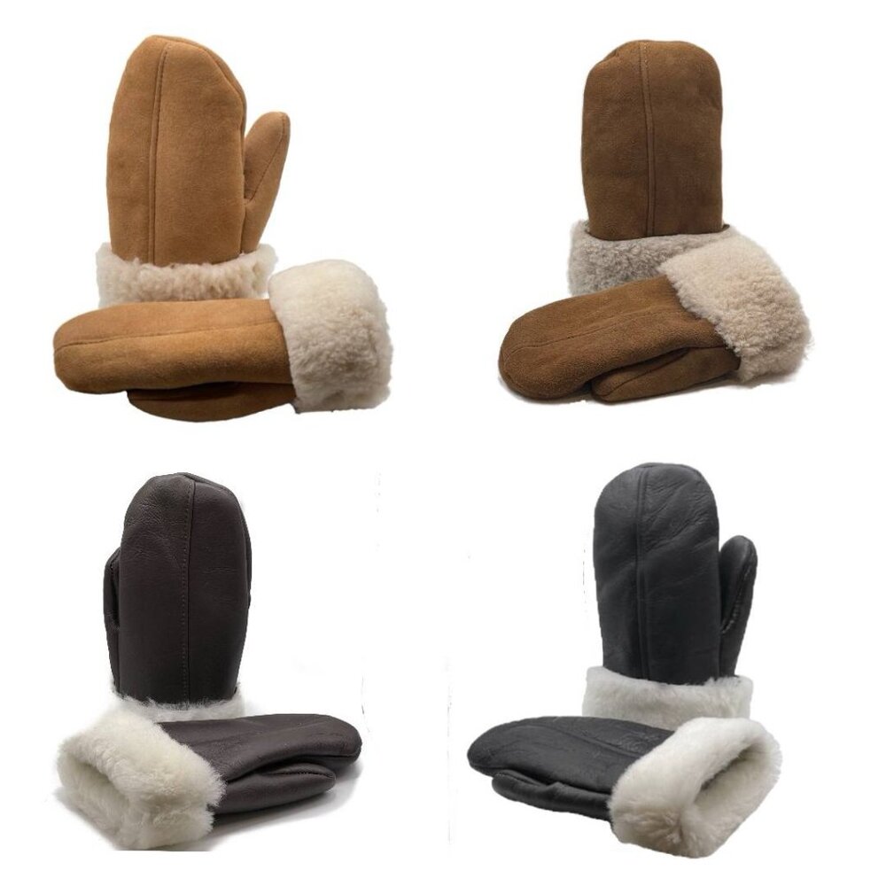 Unisex Premium Shearling Sheepskin Leather Gloves